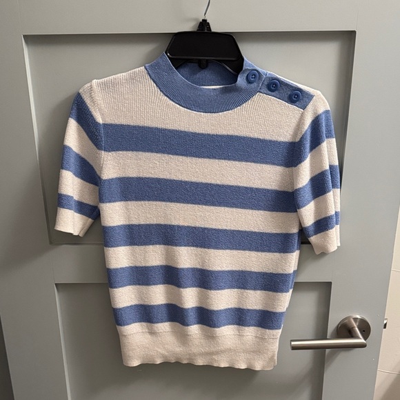 Uniqlo x Comptoir des Cotonniers Striped Knit Top – Blue & White — Size S - Picture 3 of 6